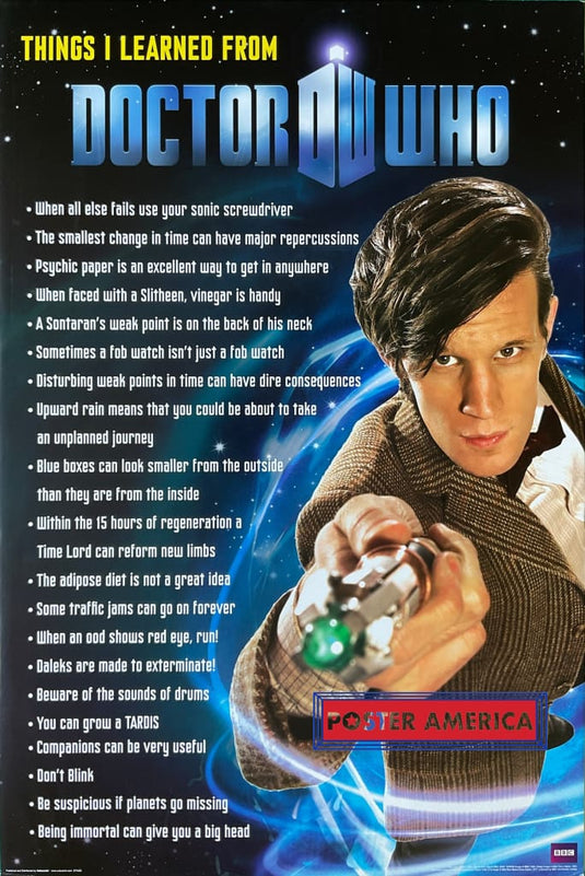 Things I Learned From Doctor Who T.v. Poster 24 X 36