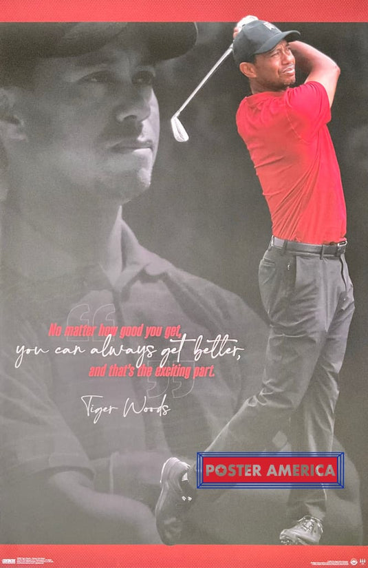 Tiger Woods in Red Shirt Poster 22.5 x 34 - Poster