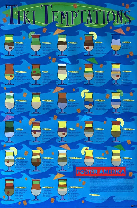 Tiki Temptations By Mantis Design 2004 Novelty Poster 24 X 36