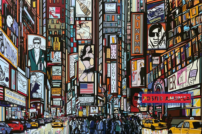 Times Square Illustrated Poster 24 x 36 Poster