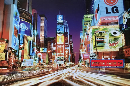 Times Square New York At Night Vintage Poster 24 X 36
