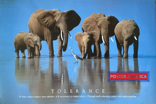 Tolerance With Elephants Vintage 2004 24 X 36 Inspirational Quote Poster