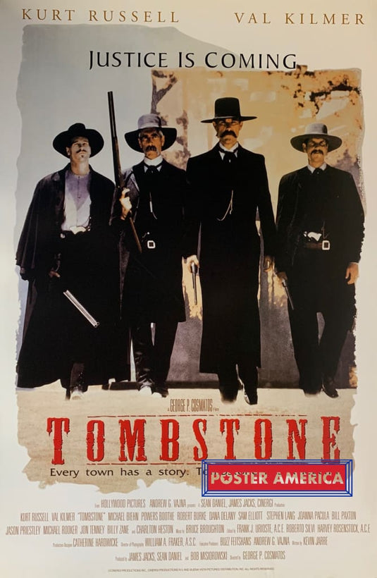 Tombstone Justice Is Coming Movie Promo Poster 23 X 35 Vintage Poster