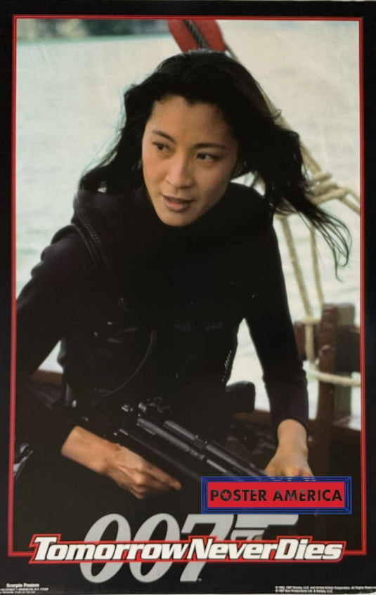 James Bond Tomorrow Never Dies Michelle Yeoh Vintage 1997 Movie Poster 22 X 34 Stars In Dies!