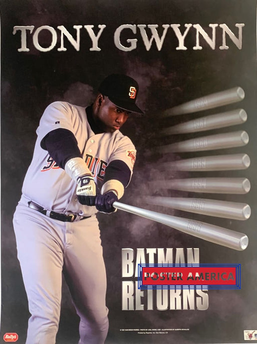 Tony Gwynn Batman Returns Vintage 1997 San Diego Padres Poster 18 X 24 Vintage Poster