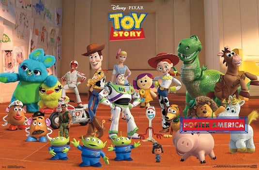 Toy Story 4 Characters And Collage Poster 22 X 34