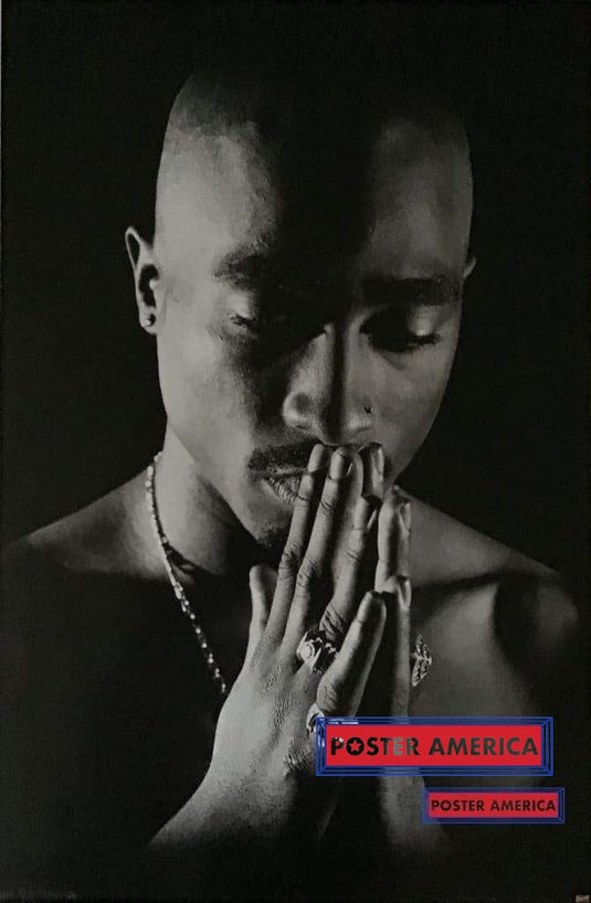 Tupac Praying Black And White Poster 22 X 34