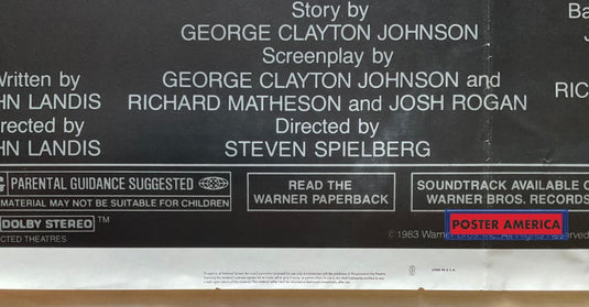 Twighlight Zone The Movie Vintage 1983 One-Sheet Poster 27 X 41
