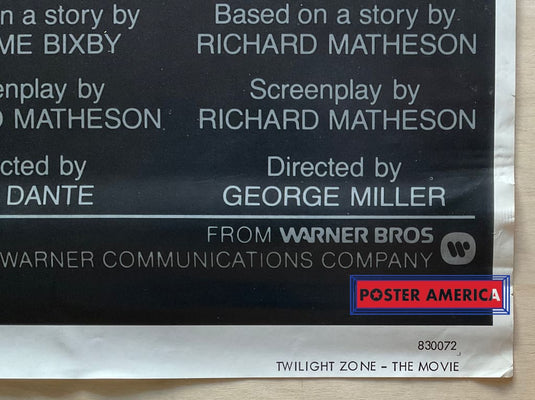 Twighlight Zone The Movie Vintage 1983 One-Sheet Poster 27 X 41