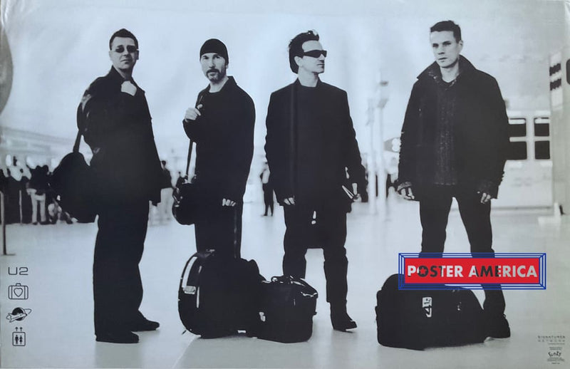 Load image into Gallery viewer, U2 Horizontal Black &amp; White Group Shot Vintage 2001 22.5 X 34.5 Poster

