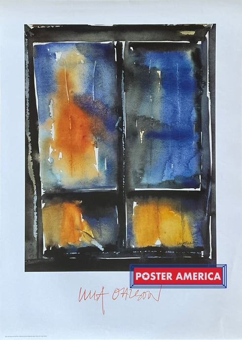 Ulla Ohlson Blue Window Vintage 1997 Uk Import Art Print 20 X 28 Posters Prints & Visual Artwork