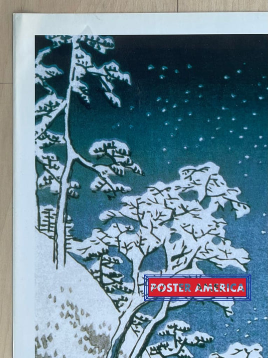 Utagawa Hiroshige Drum Bridge At Meguro Art Poster 24 X 36