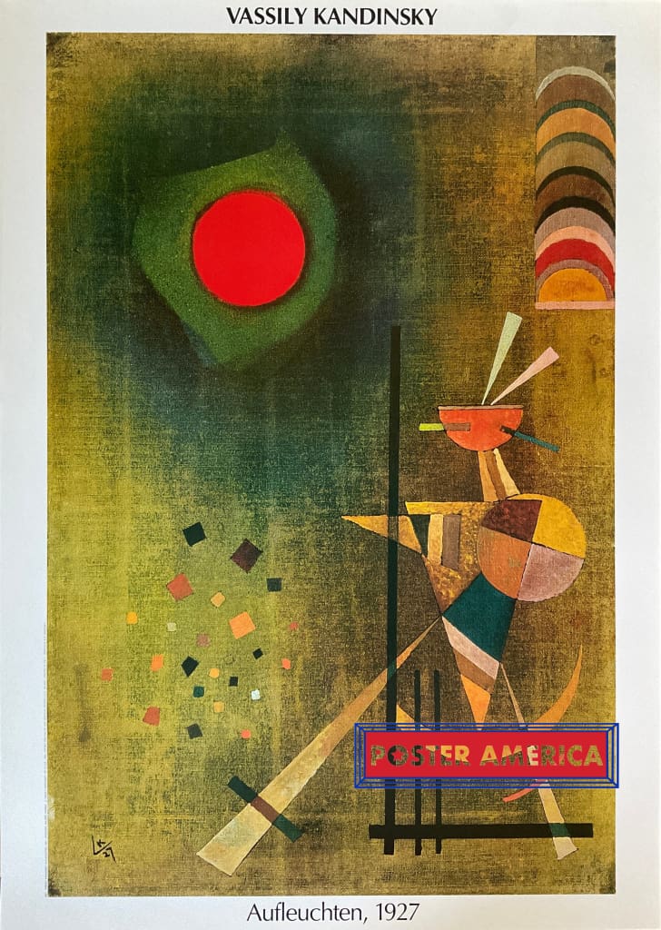 Load image into Gallery viewer, Vasilly Kandinsky Aufleuchten Vintage Italian Import Art Print 24 X 34 Fine
