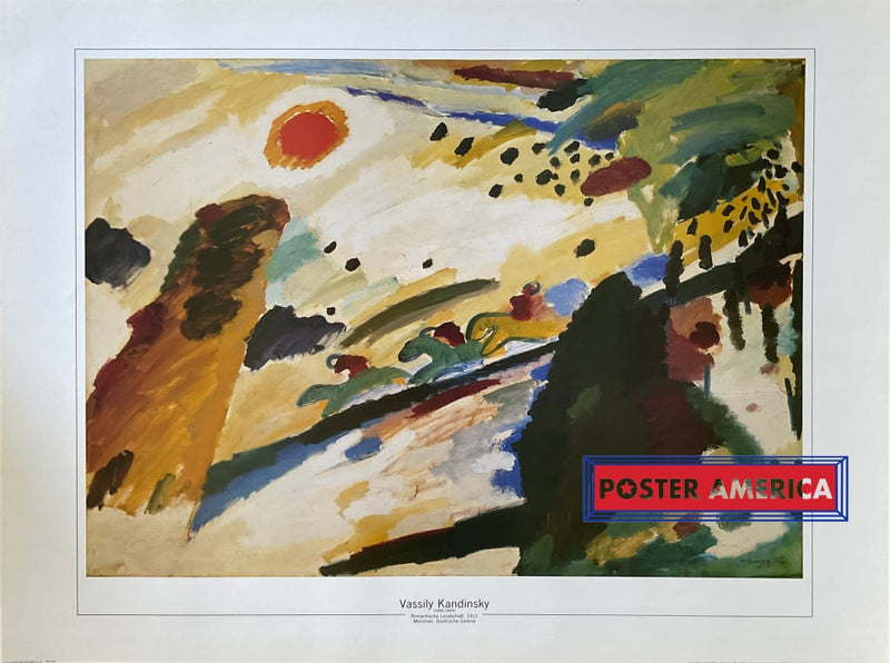 Load image into Gallery viewer, Vassily Kandinsky Romantische Landschaft Vintage Italian Import Art Print 23.5 X 31.5 Fine

