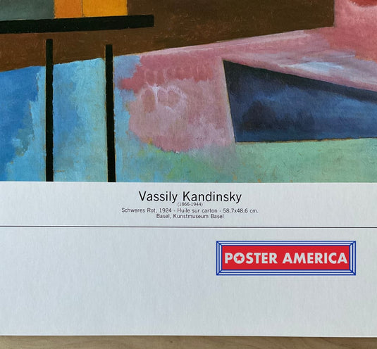 Vassily Kandinsky Schweres Rot Vintage Italian Import Art Print 23.5 X 31.5 Fine