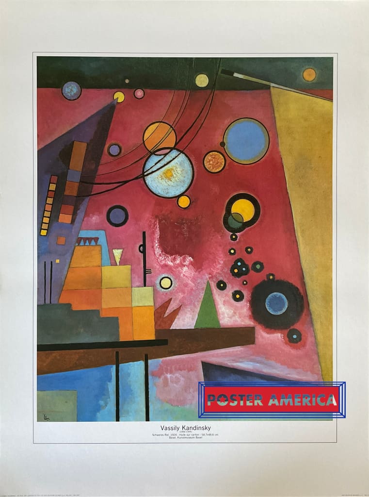Load image into Gallery viewer, Vassily Kandinsky Schweres Rot Vintage Italian Import Art Print 23.5 X 31.5 Fine
