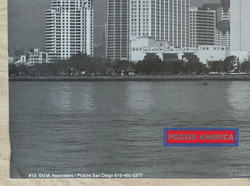 Load image into Gallery viewer, View Of Downtown From The San Diego Bay Vintage Photography Slim Print 11 X 28
