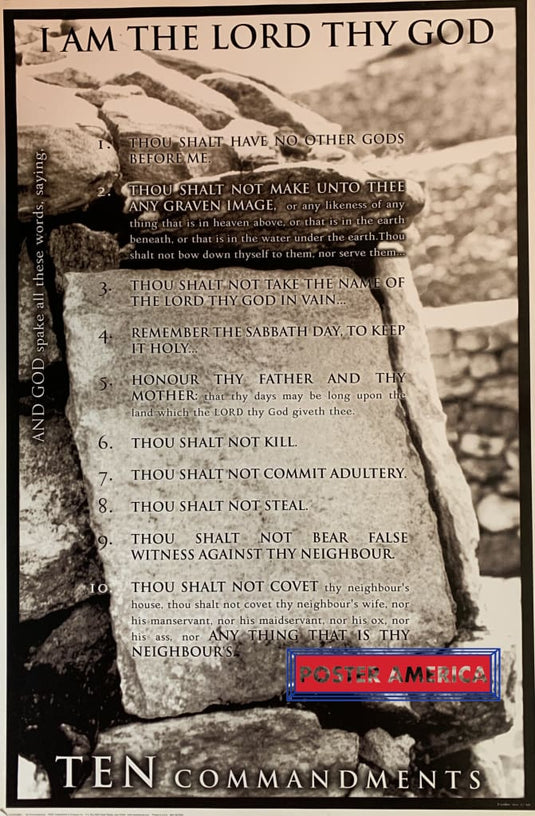 Ten Commandments Poster 22 X 33