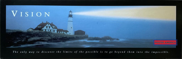 Vision Lighthouse Vintage Inspirational Scenic Slim Print 12 X 36