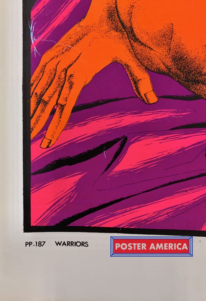 Load image into Gallery viewer, Warriors Original 1972 Black Light Poster 23 X 35 Blacklight
