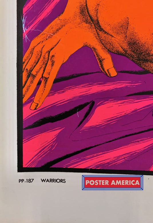 Warriors Original 1972 Black Light Poster 23 X 35 Blacklight