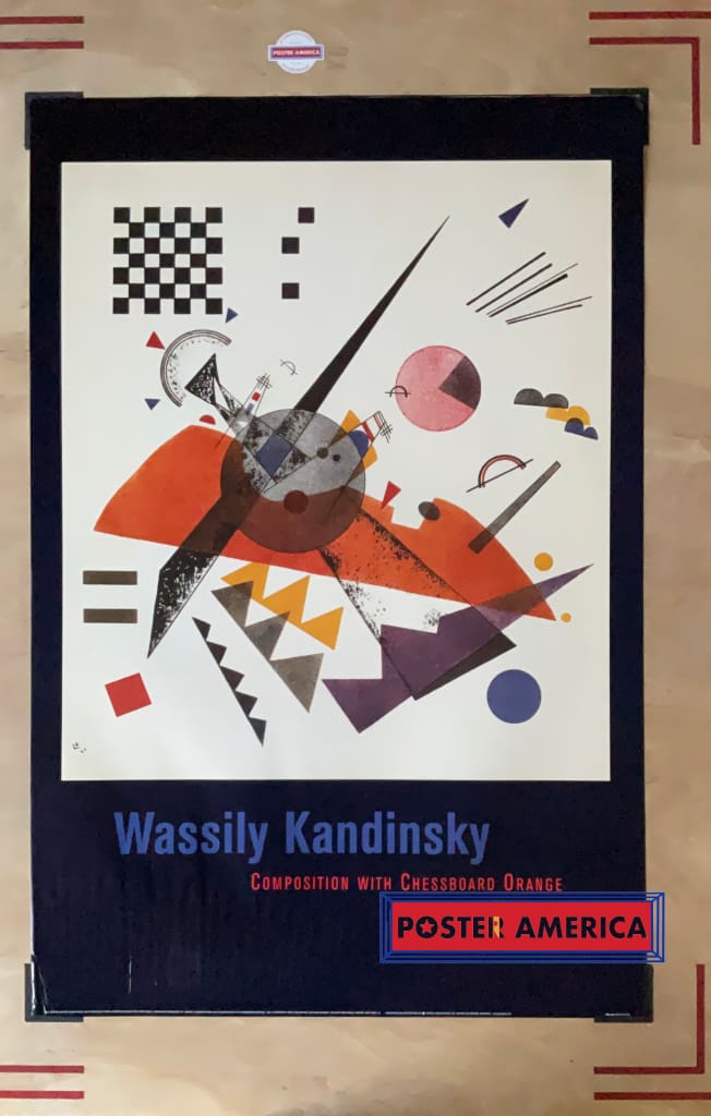 Load image into Gallery viewer, Wassily Kandinsky Composition With Chessboard Orange 1923 Poster 24 X 36 Vintage Fine Art Print
