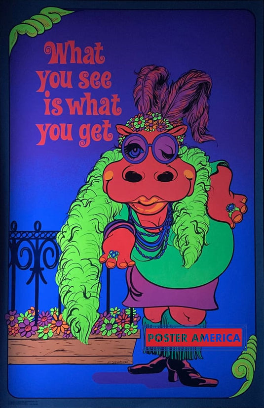 What You See Is Get Vintage 1972 Black Light Poster 22.5 X 34.5 Posters Prints & Visual Artwork