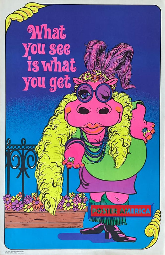 What You See Is Get Vintage 1972 Black Light Poster 22.5 X 34.5 Posters Prints & Visual Artwork