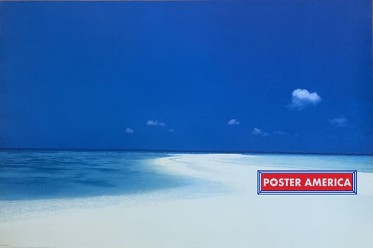 White Sand Beach Blue Sky Vintage Out Of Print 2005 Poster 24 X 36 Sandbar In The Middle Nowhere