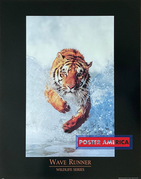 Wildlife Series Wave Runner Vintage Tiger Poster 22 X 28 Posters Prints & Visual Artwork