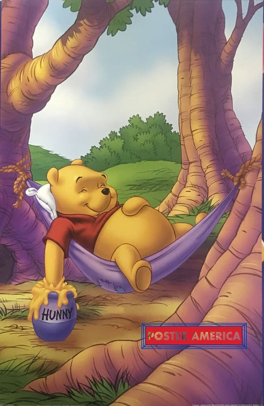 Winnie The Pooh Hammock 1998 Vintage Poster 22 X 34