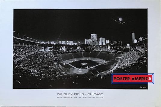 Wrigley Field Chicago Fans Shed Light On The Game By Scott Mutter Poster 24 X 36