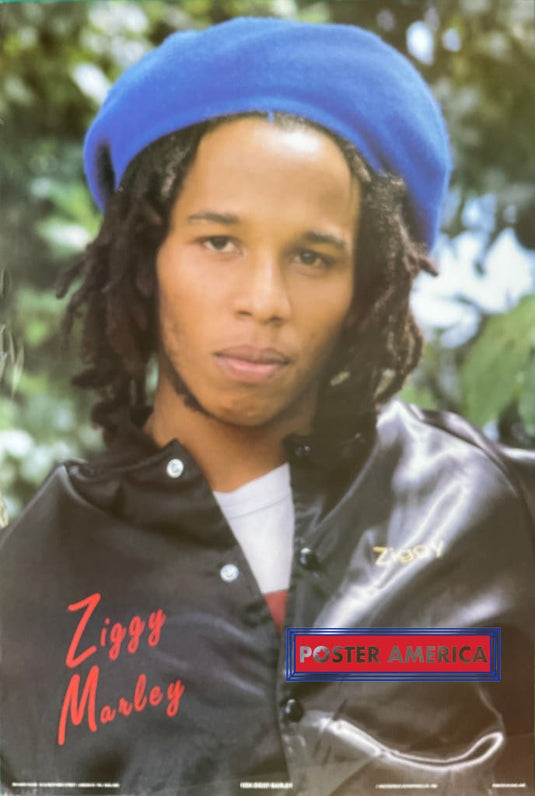 Ziggy Marley Portrait Shot Vintage 1988 Uk Import Poster 23.5 X 35