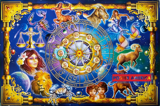 Zodiac Astrological Signs Artwork Poster 24 X 36