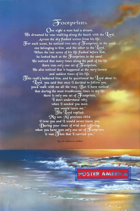 Footprints By Renato Delmonico Vintage 1995 Inspirational Art Poster 24 X 36 Vintage Poster