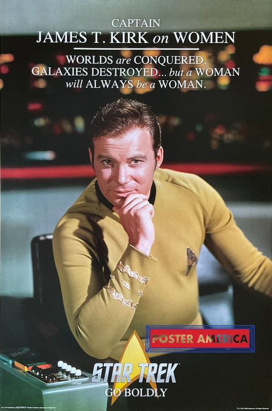 Star Trek Captain James T. Kirk On Women Poster 24 X 36